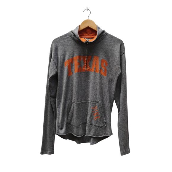 Victoria’s Secret PINK Texas Longhorns Quarter Zip Hoodie Gray Orange Size S - Picture 1 of 5